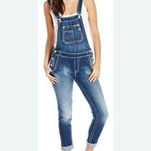 Miss Me Women's Classic Blue Denim Overalls Sz large